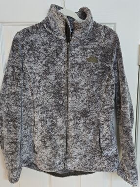 The North Face Gray Marled Plush Zip-Up Jacket